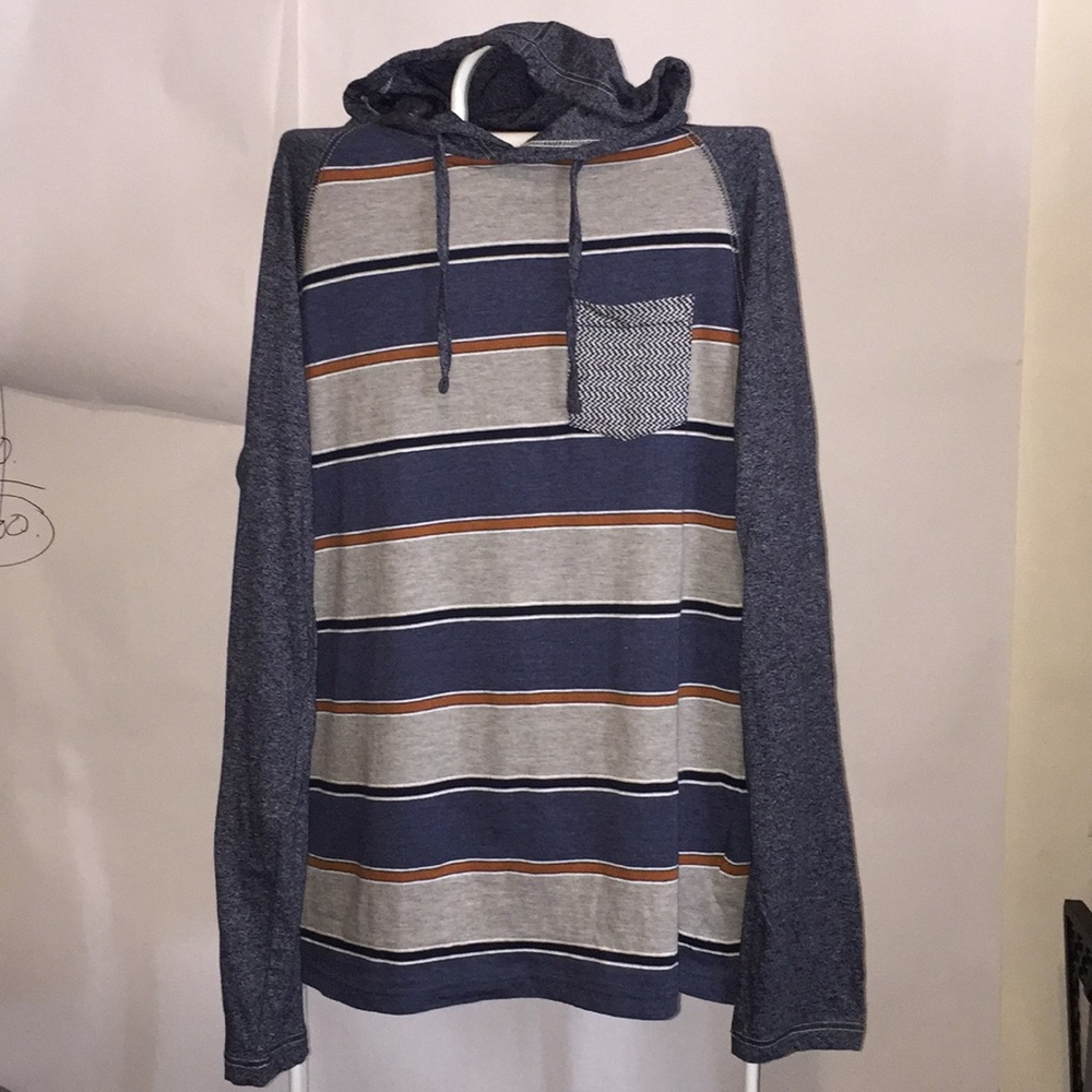 Company 81 long sleeve stripe hoodie shirt Sz XXL
